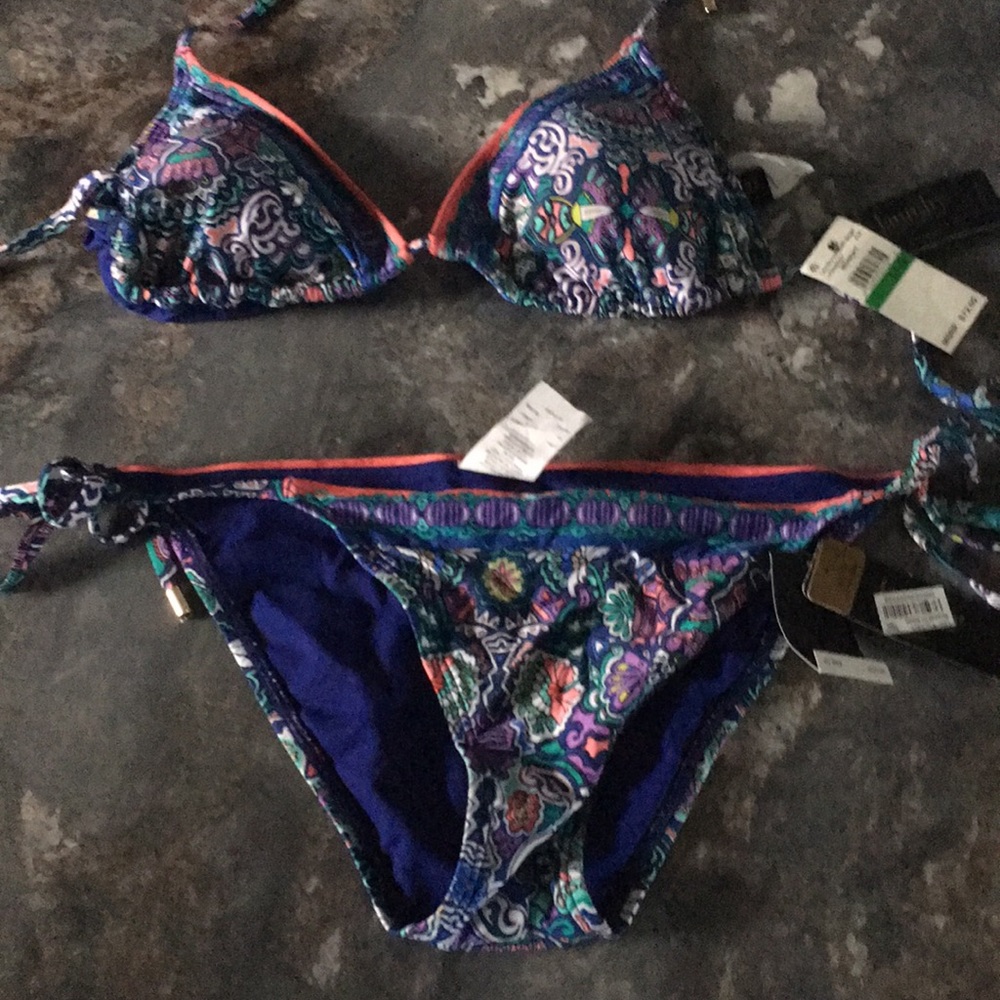 LAUNDRY BY SHELLI SEGAL BIKINI SET TOP L BOTTOM M